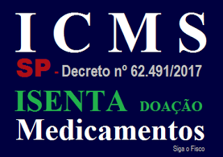Governo paulista isenta de ICMS doações de medicamentos a órgãos do Município de São Paulo
