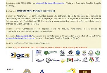 Curso CRC-PR: Apresentação das Demonstrações Contábeis e SPED