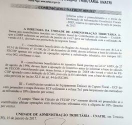 PI: Comunicado UNATRI Nº 002/2017