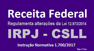 IRPJ/CSLL – Receita Federal regulamenta Lei nº 12.973/2014