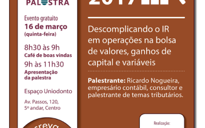 Sescon RJ: Café com Palestra – Descomplicando o IR em operações na bolsa de valores, ganhos de capital e variáveis