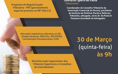 Palestra gratuita: Panorama Tributário 2017 – Arapongas/PR