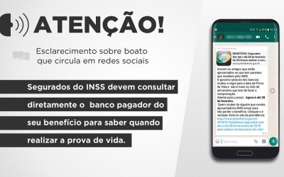 Esclarecimento sobre boato que circula em redes sociais sobre prazo da Prova de Vida