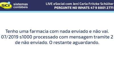 LIVE Tira-dúvidas eSocial em 19/08 com Jení Schülter