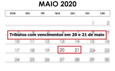 O Sescon-SP alerta seus representados para se atentarem aos tributos com vencimentos nos dias 20 e 21 de maio