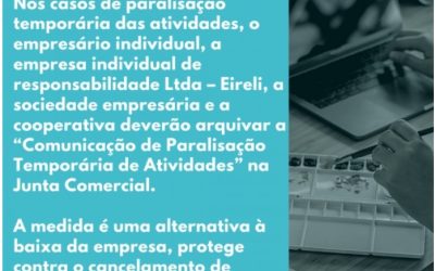 Comunicação de paralisação temporária de atividades