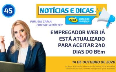 Empregador Web já está atualizado para aceitar 240 dias do BEm