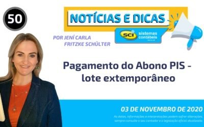 Pagamento Abono PIS – Lote extemporâneo