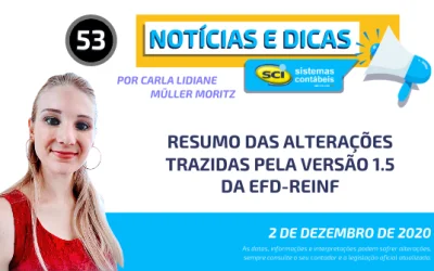 Resumo das alterações trazidas pela versão 1.5 da EFD-Reinf