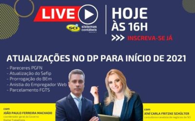 LIVE SCI: Atualizações no DP para início de 2021 – HOJE (05/01/21) às 16h.