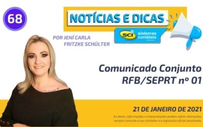 Comunicado Conjunto RFB/SEPRT nº 01