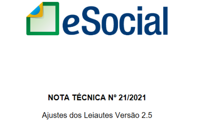 eSocial: Nota Técnica nº 21/2021