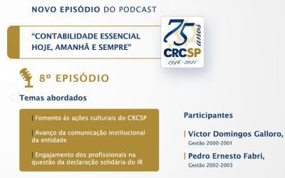 Novo episódio podcast do CRCSP traz depoimentos dos presidentes Victor Domingos Galloro e Pedro Ernesto Fabri