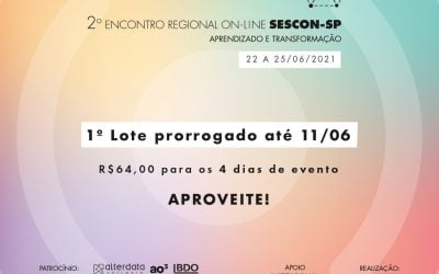2º Encontro Regional on-line do Sescon-SP – 1º lote prorrogado até 11/06