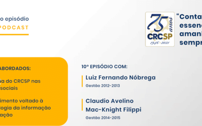 Novo episódio do podcast do CRCSP traz depoimentos dos presidentes Luiz Fernando Nóbrega e Claudio Avelino Mac-Knight Filippi