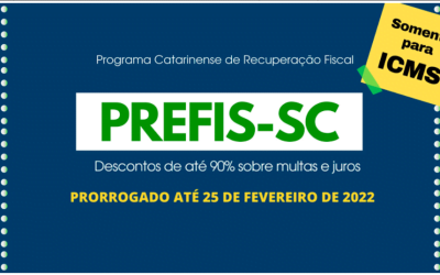 Prefis para ICMS é prorrogado em Santa Catarina