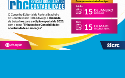 RBC: começa no dia 15 de janeiro o envio de artigos para a edição especial de 2023