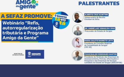 Presidente do SESCAP-SE participa hoje (16/10) de live promovida pela Secretaria de Estado da Fazenda