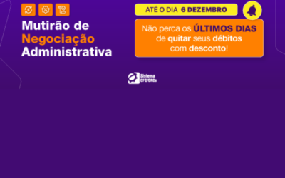 Atenção: Mutirão de Negociação Administrativa do Sistema CFC/CRCs termina nesta semana