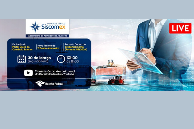 A RF realiza live sobre atualizações na administração aduaneira e no comércio exterior
