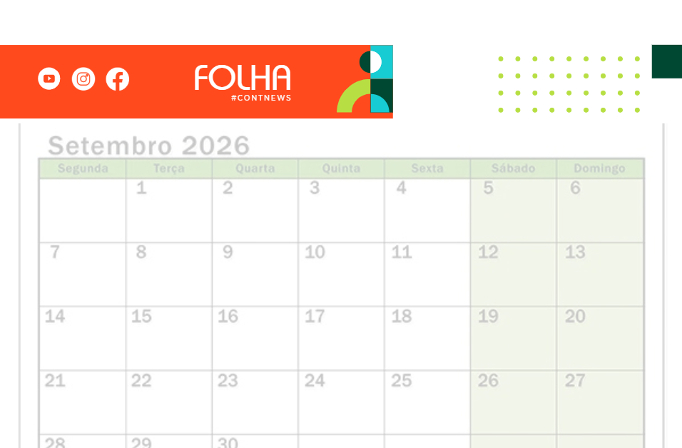 DP: Agenda de prazos e obrigações do mês de Setembro/26
