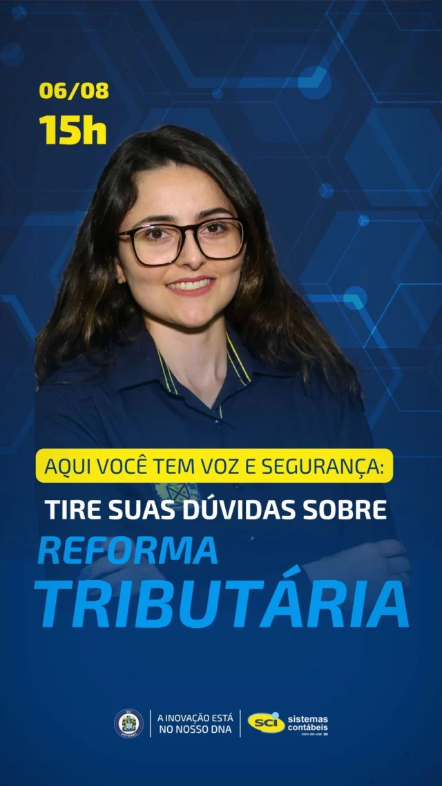 Aqui você tem voz e segurança: tire suas dúvidas sobre Reforma TributáriaCansado de eventos cheios de teoria, mas sem resposta para o que você realmente precisa saber na prática?Dessa vez, é diferente: no nosso evento ao vivo sobre Reforma Tributária, você pode perguntar tudo e receber respostas claras das especialistas em fiscal da SCI!No dia 06 de agosto, às 15h, participe do nosso evento online e gratuito, e prepare-se para entender o que mudou (e o que ainda vai mudar) com o Imposto sobre Bens e Serviços (IBS), a Contribuição sobre Bens e Serviços (CBS) e o Imposto Seletivo (IS).Não perca essa chance de transformar dúvida em segurança! ⠀👉 Clique no link da bio @scisistemas e garanta sua vaga!#ReformaTributária #Fiscal #SCIsistemas #IBS #CBS #ImpostoSeletivo #Contabilidade